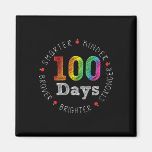 Smarter Kinder Stronger Brighter 100 Days Of Schoo Magnet
