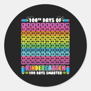 Smarter Numbers 100th Day Of Kindergarten 100 Days Classic Round Sticker