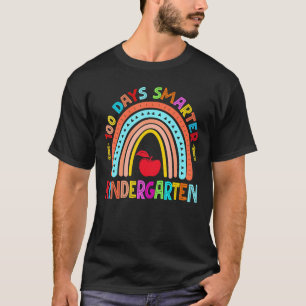 Smarter Rainbow 100 Days Of Kindergarten School Te T-Shirt