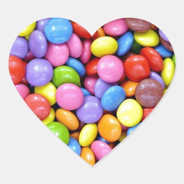 Smarties Background Heart Sticker (Front)
