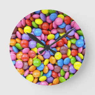 Smarties Background Round Clock
