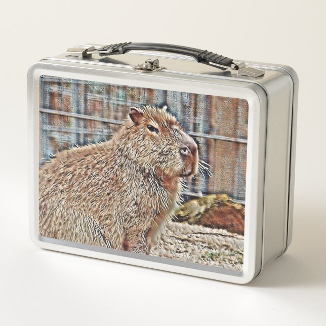 SmartMix Animal- Capybara Metal Lunch Box (Front)