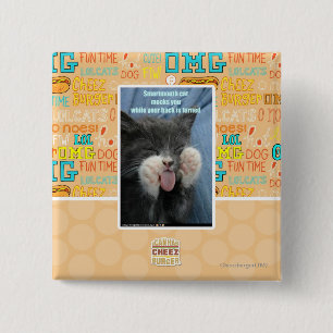 Smartmouth cat 2 inch square button