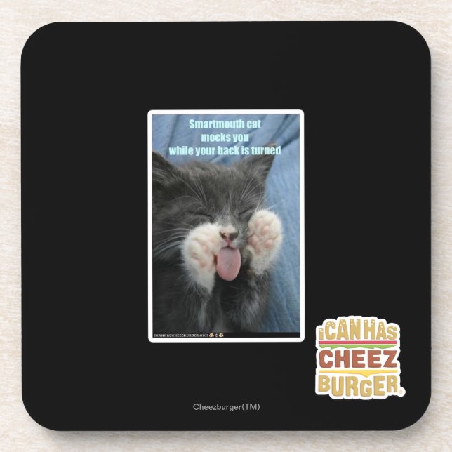 Smartmouth cat coaster (Front)