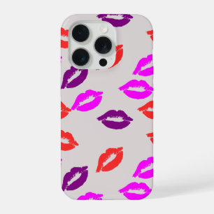 Smartphone case with a pattern of kisses