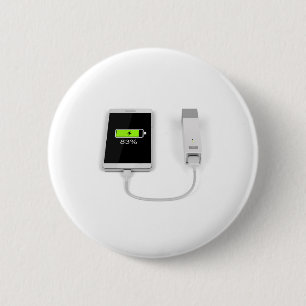 Smartphone charging with power bank 2 inch round button