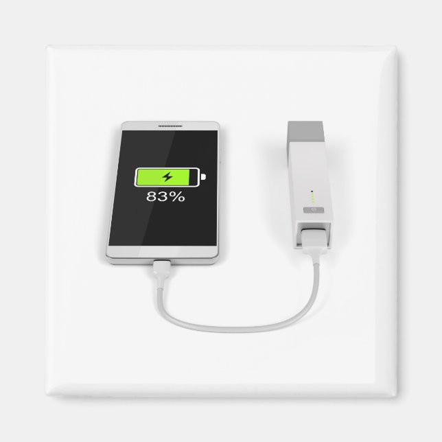 Smartphone charging with power bank magnet (Front)