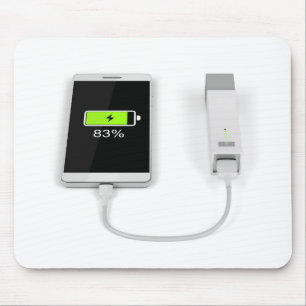 Smartphone charging with power bank mouse pad