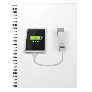 Smartphone charging with power bank notebook