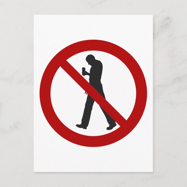 Smartphone Zombies Forbidden Postcard (Front)