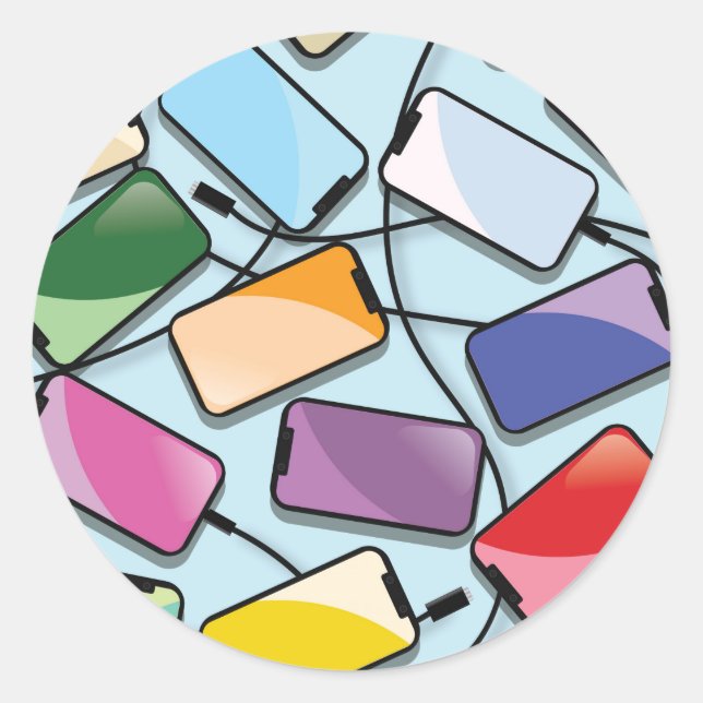 Smartphones with a notch classic round sticker (Front)