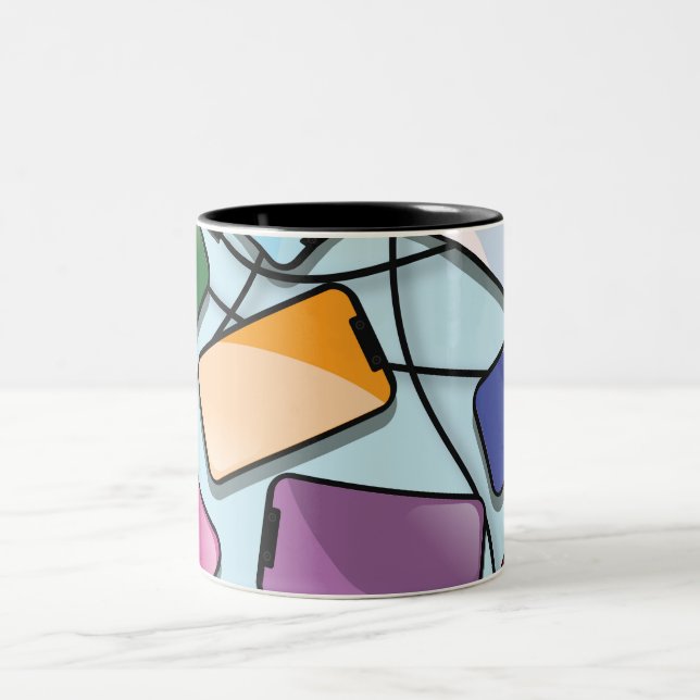 Smartphones with a notch Two-Tone coffee mug (Center)