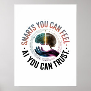 Smarts You Can Feel – AI Brain Futuristic Design Poster