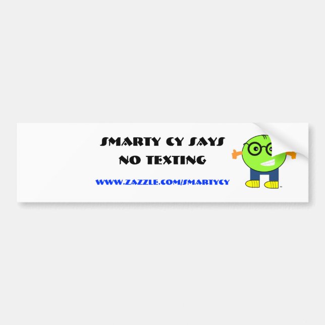Smarty Cy No Texting Bumper Sticker (Front)