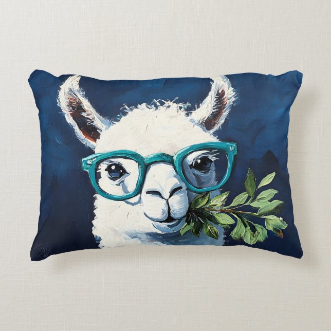 Smarty Llama Chic Accent Pillow (Front)