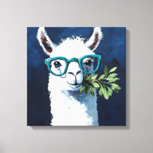 Smarty Llama Chic Canvas Print