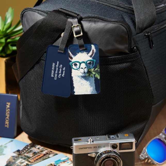 Smarty Llama Chic Luggage Tag (Front & Back)