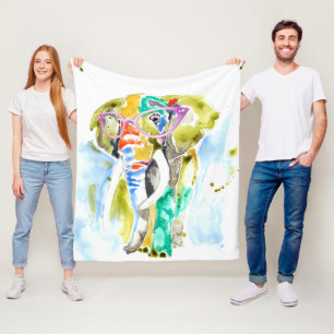 Smarty-Pants Elephant Fleece Blanket