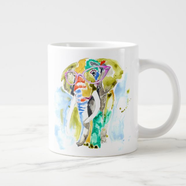 Smarty-Pants Elephant Large Coffee Mug (Right)