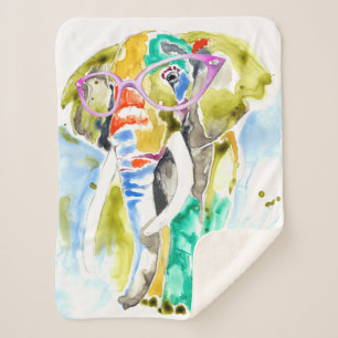 Smarty-Pants Elephant Sherpa Blanket