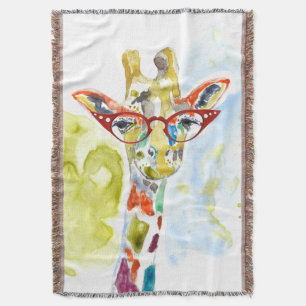 Smarty-Pants Giraffe Throw Blanket