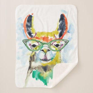 Smarty-Pants Llama Sherpa Blanket