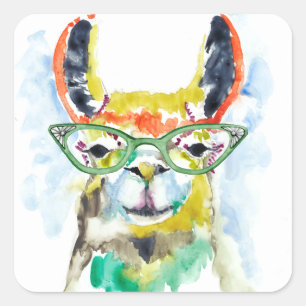 Smarty-Pants Llama Square Sticker