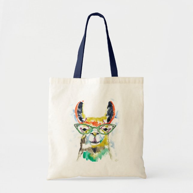 Smarty-Pants Llama Tote Bag (Front)