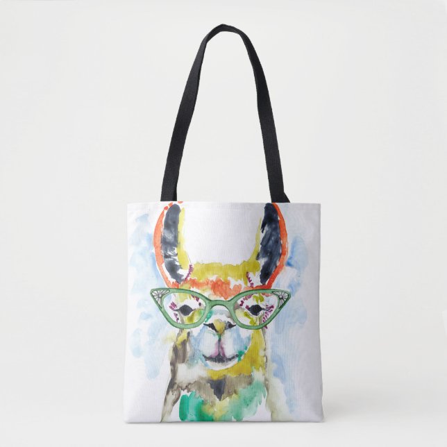 Smarty-Pants Llama Tote Bag (Front)