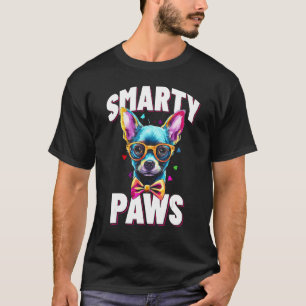Smarty Paws   Chihuahua Dog Wearing Glasses T-Shirt