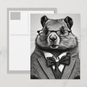smartypants groundhog holiday postcard