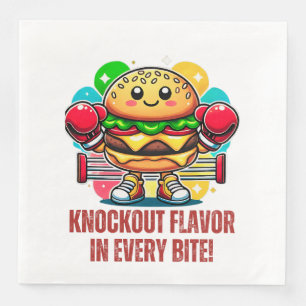 Smash Burger Costume with funny boxing Gloves Cost Napkin