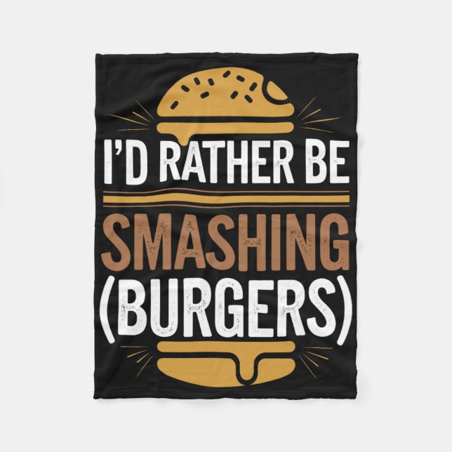 Smash Burger Lover Grilled Cheeseburger Flat Top C Fleece Blanket (Front)