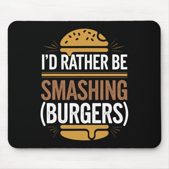 Smash Burger Lover Grilled Cheeseburger Flat Top C Mouse Pad (Front)