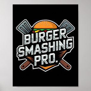 Smash Burger Lover Grilled Cheeseburger Flat Top C Poster