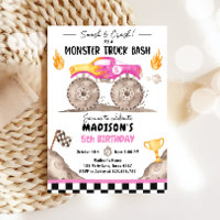 Smash Crash Monster Truck Bash Pink Girl Birthday