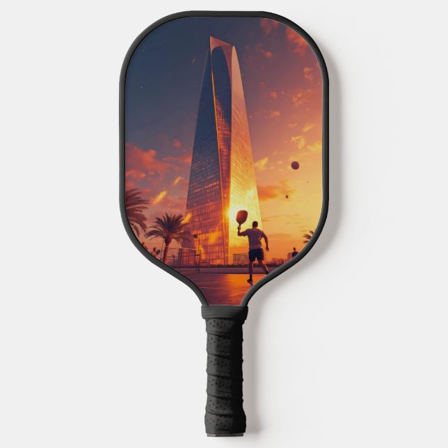 Smash in Morocco – Pickleball Energy Art Print Pickleball Paddle (Front)