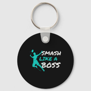 Smash Like A Boss Badminton Speedminton Crossminto Keychain