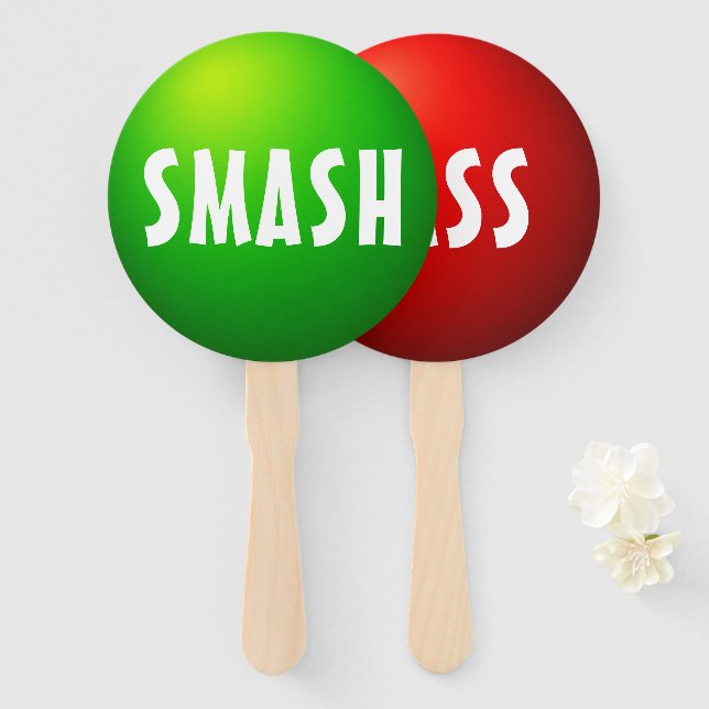 Smash Pass Game Paddle Sign Hand Fan (Front and Back)