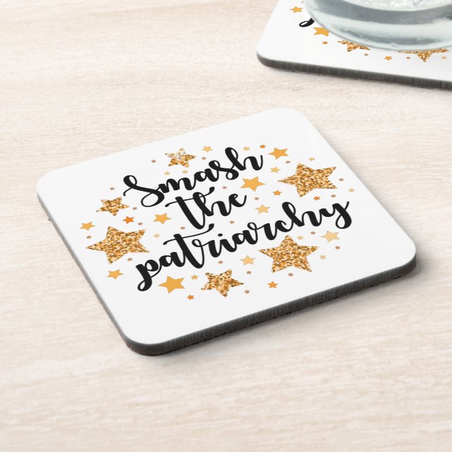 Smash The Patriarchy! Cork-Backed Coasters (Left Side)
