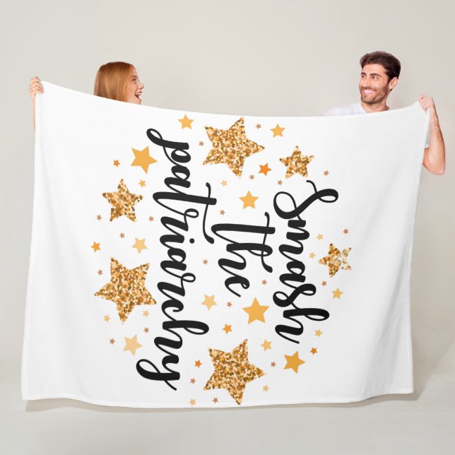 Smash The Patriarchy! Fleece Blanket (In Situ)