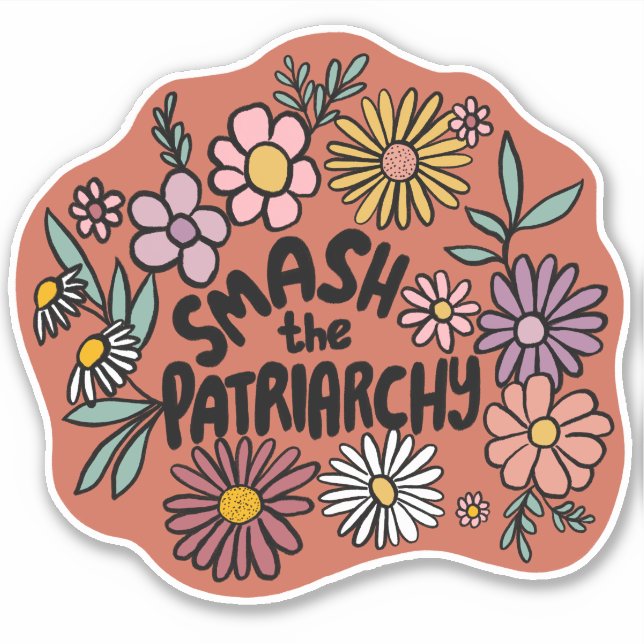 SMASH the PATRIARCHY Floral Cute Daisy Hand-Drawn (Front)
