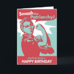 Smash the Patriarchy Funny Feminist Birthday Card<br><div class="desc">The cover of the card says it all,  and the inside is blank for your personal message! You can also add a message using the "Edit Design" button. A fun and rebellious vintage design in mint green and dark red.</div>