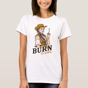 Smash The Patriarchy Funny Feminist Cowgirl Gift T-Shirt