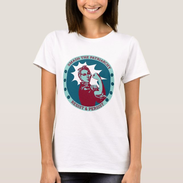 Smash the Patriarchy Rosie the Riveter Retro T-Shirt (Front)