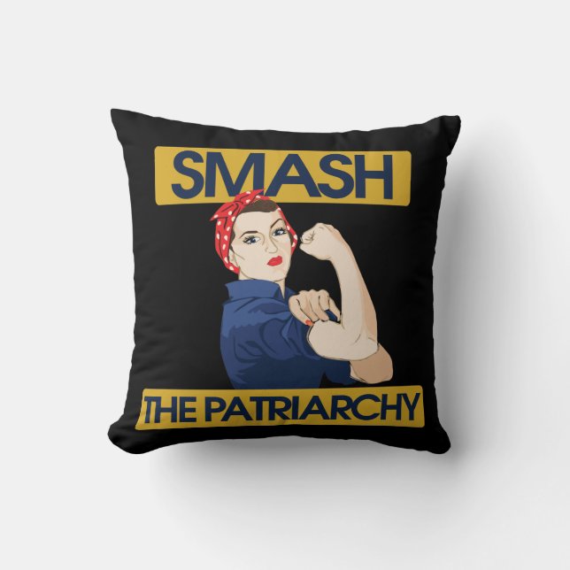 Smash the Patriarchy Throw Pillow (Front)