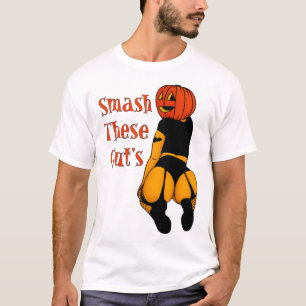 Smash These Gut's Funny Pumpkin Halloween Joke  T-Shirt