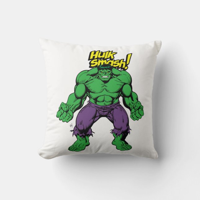 SMASH! Unstoppable Force Anger Power Design Throw Pillow (Front)