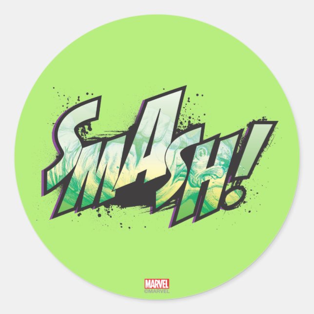 SMASH! Word Graphic Classic Round Sticker (Front)