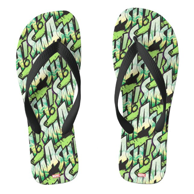 SMASH! Word Graphic Flip Flops (Footbed)